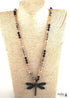 Boho Necklace, RH Amazonite Jasper, Dragonfly Brown Natural Stone